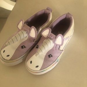 Little girls Unicorn Vans slip ons